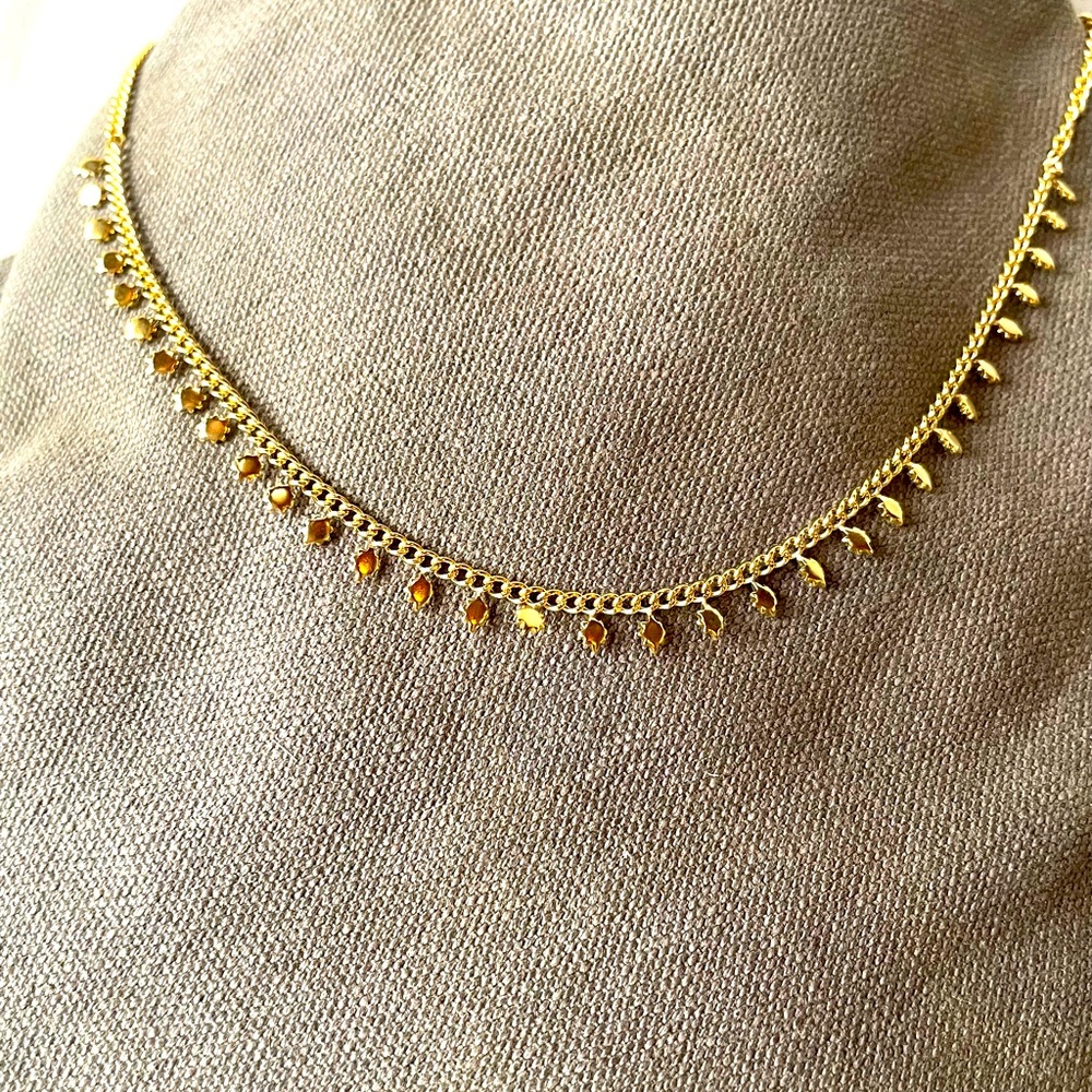 delicate Plunder Design "Mary" Gold Necklace, NIB, never worn